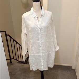 White Button-Up Shirt Dress